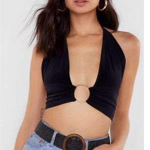 Ring detail halter top